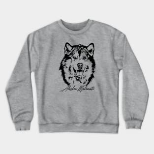 Alaskan Malamute sleddog dog portrait Crewneck Sweatshirt